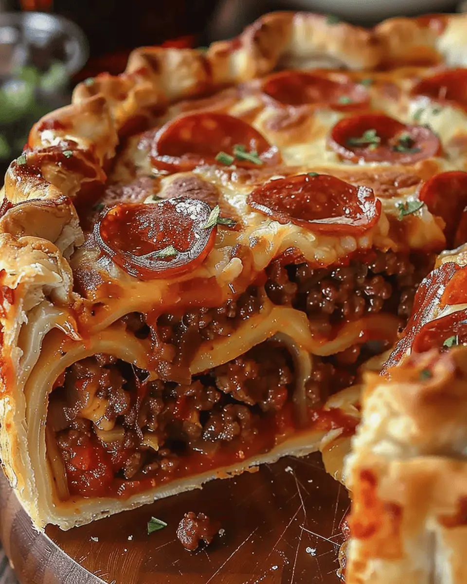 Deep Hamburger Pie: An Indulgent Sausage & Pepperoni Delight
