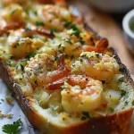 Shrimp and Jumbo Lump Crab Garlic Bread