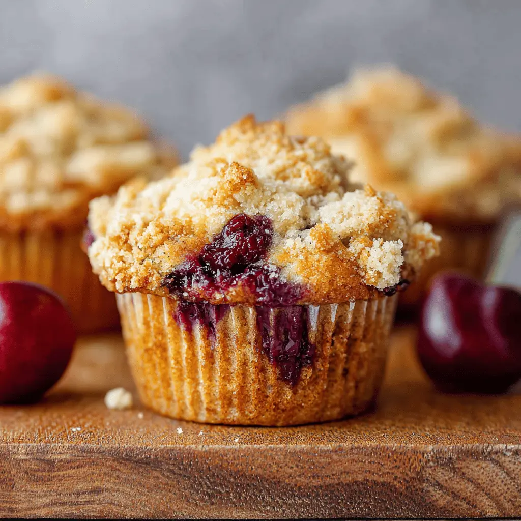 Soft Cherry Muffins with Crispy Streusel: The Best Homemade Delight