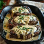 Steak with Creamy Garlic Sauce