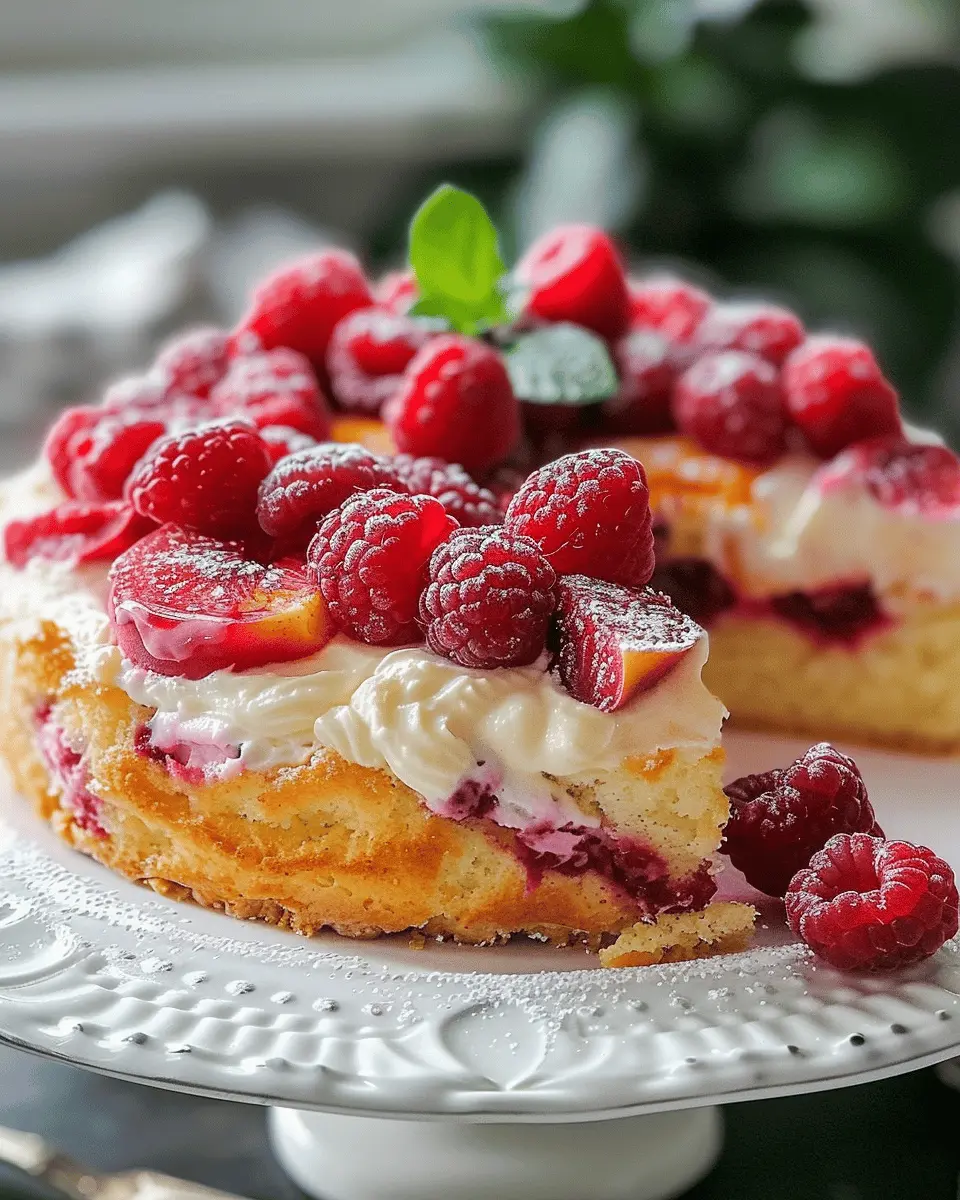 Sweet Sunrise Greek Yogurt Cake: A Delightful Raspberry & Peach Treat