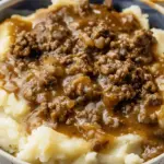 Ground Beef and Gravy Over Mashed Potatoes
