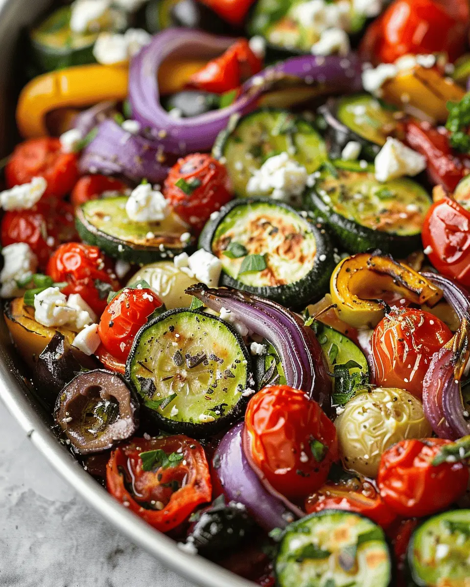 Sheet Pan Greek Vegetables with Feta