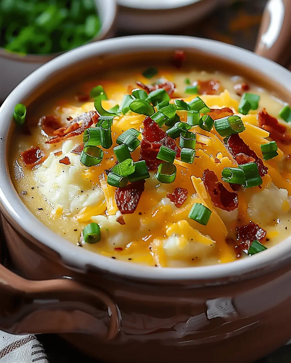 Loaded Baked Potato Soup: Indulgent Comfort with Turkey Bacon and Chicken Ham