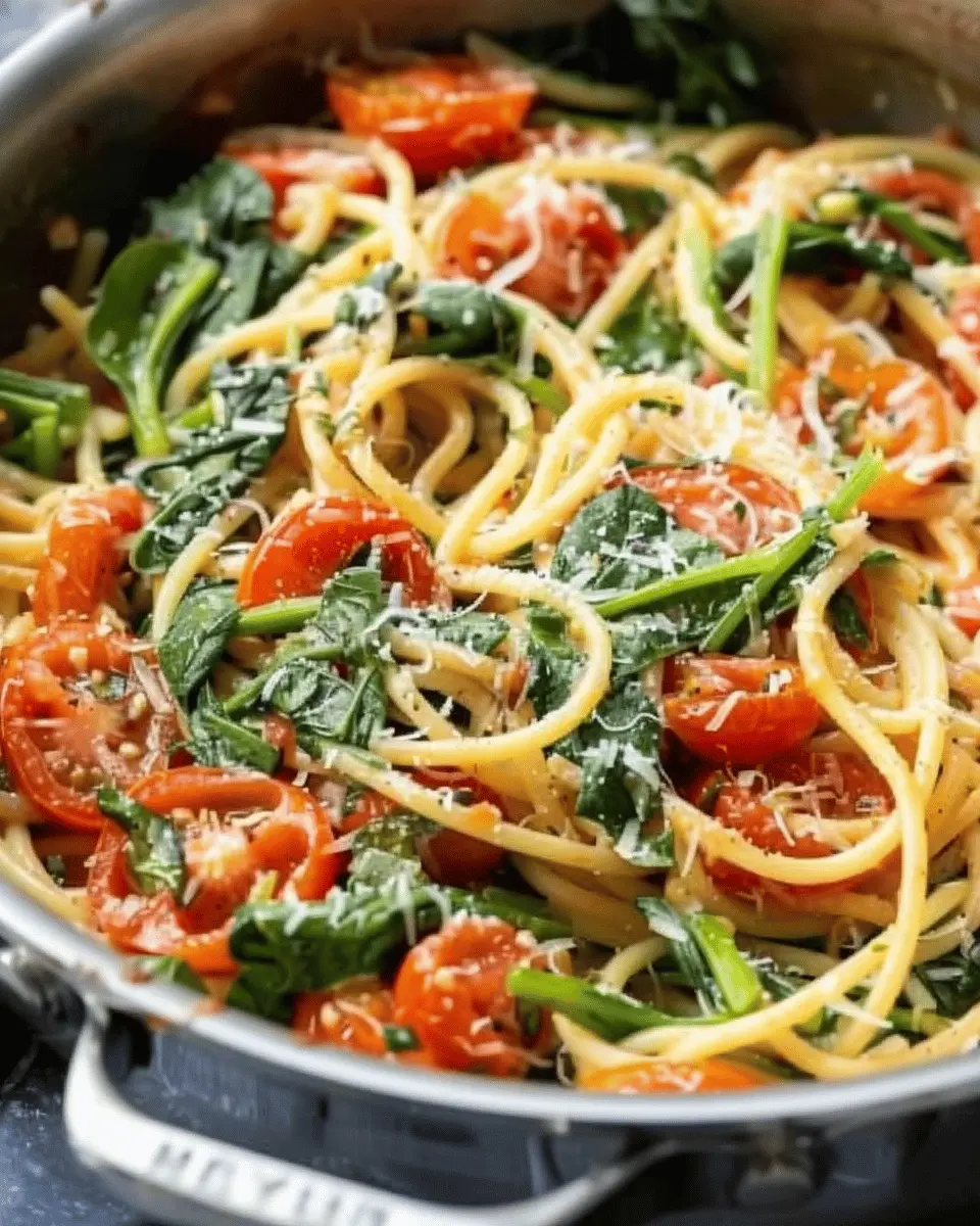 One-Pot Spinach Tomato Pasta with Turkey Bacon: A Cozy Delight