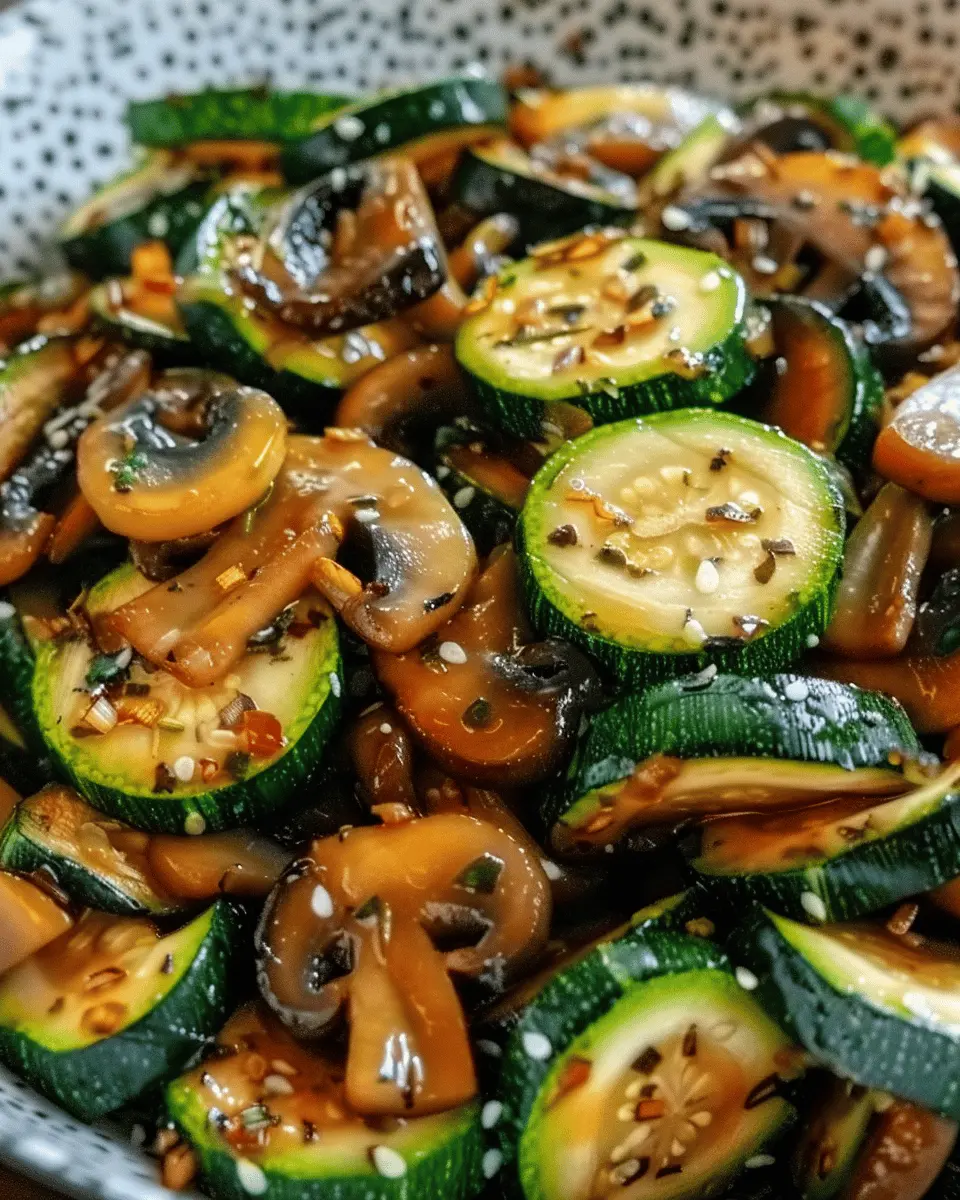 Low Carb Stir Fry Zucchini with Mushrooms and Onions Delight