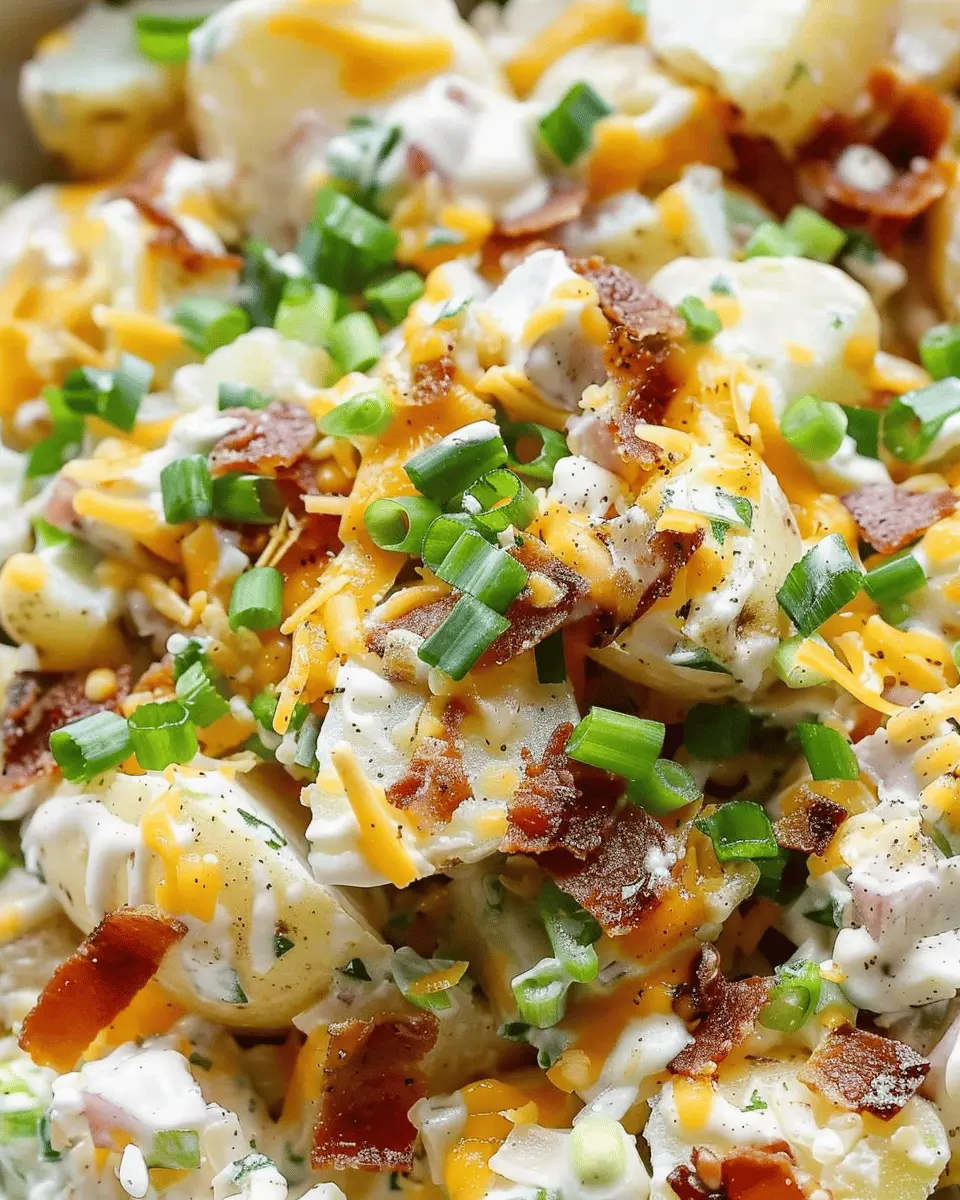 Loaded Baked Potato Salad: Indulgent Twist with Turkey Bacon and Chicken Ham