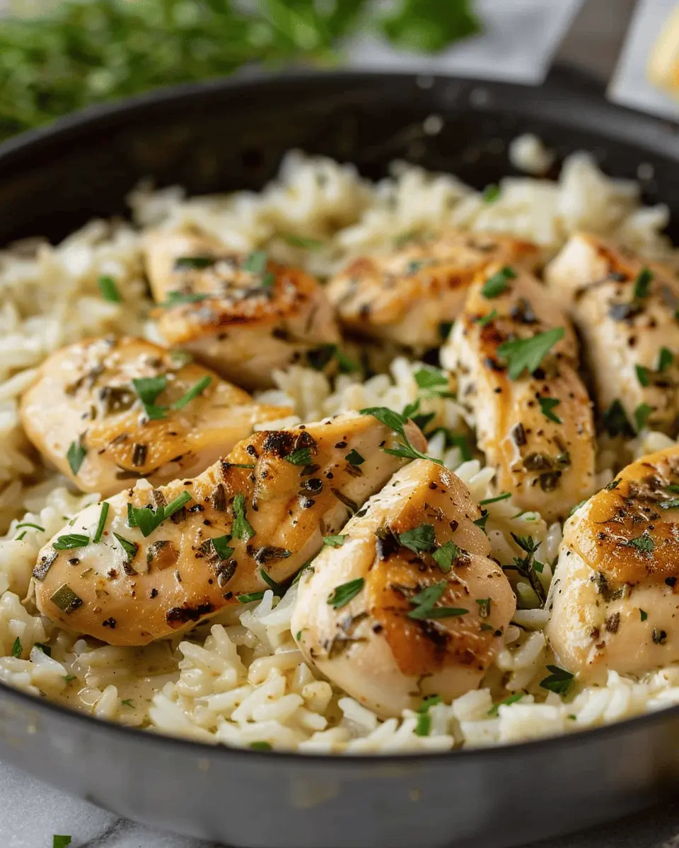 Creamy Herb Chicken: A Delicious One-Pan Rice Meal for All
