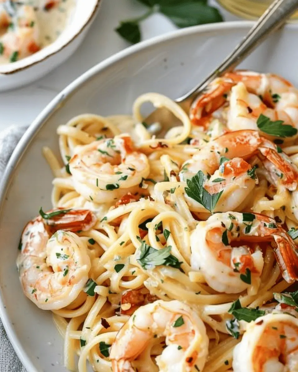 Creamy Tuscan Shrimp Linguine with Turkey Bacon Delight
