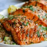 Air Fryer Spicy Hasselback Salmon