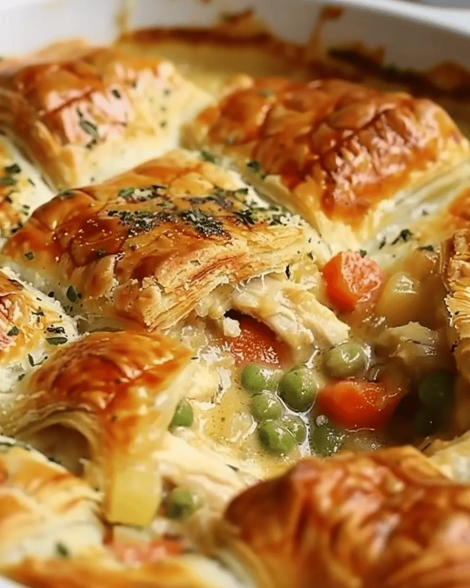 Easy Homemade Chicken Pot Pie Casserole with Turkey Bacon Twist