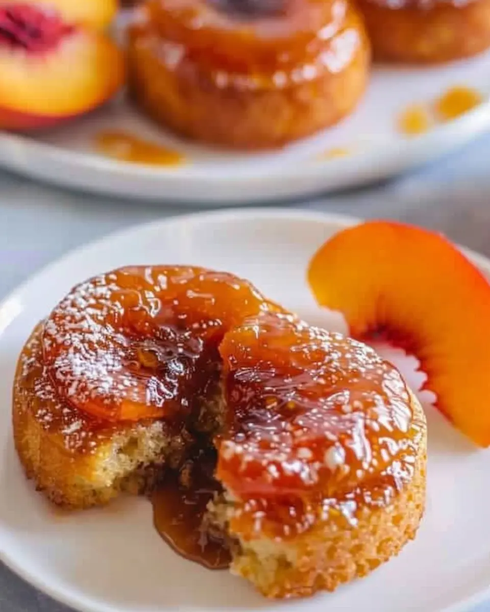 Peach Upside Down Mini Cakes: Indulgent Cupcakes for Summer Bliss