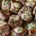 Easy Garlic Butter Steak Bites with a Rich Parmesan Cream Sauce