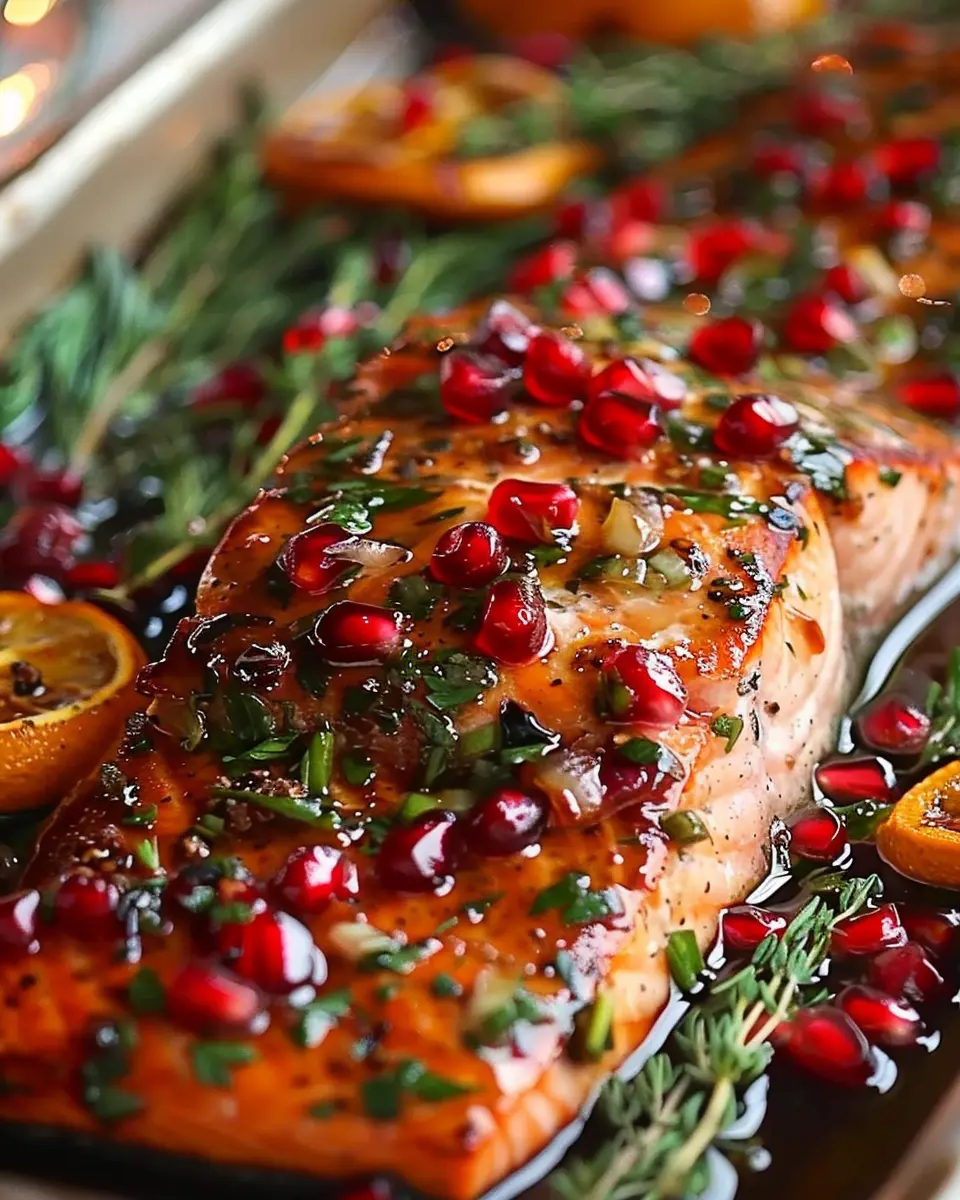 Pomegranate and Orange Glazed Salmon: A Juicy Christmas Delight