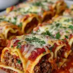 3-cheese sausage lasagna roll-ups