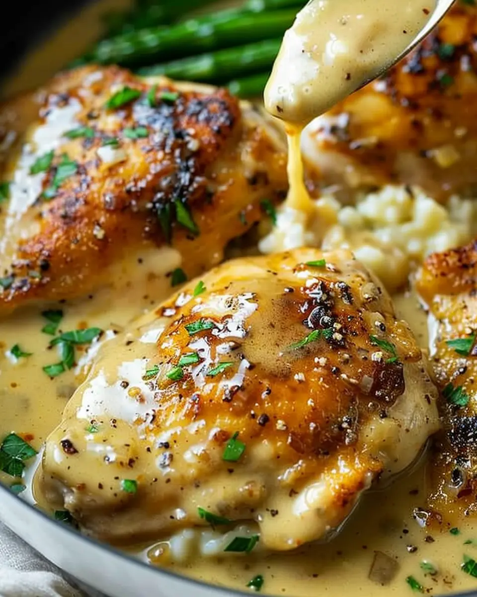 Creamy Garlic Chicken with Turkey Bacon: A Comforting Delight
