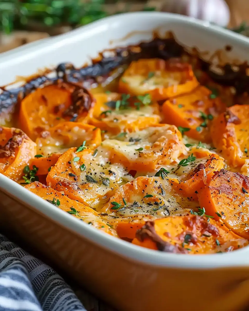 Homemade Garlic Butter Sweet Potato Bake: The Best Comfort Dish