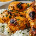 Creamy Paprika Chicken Drumsticks with Steamed Rice