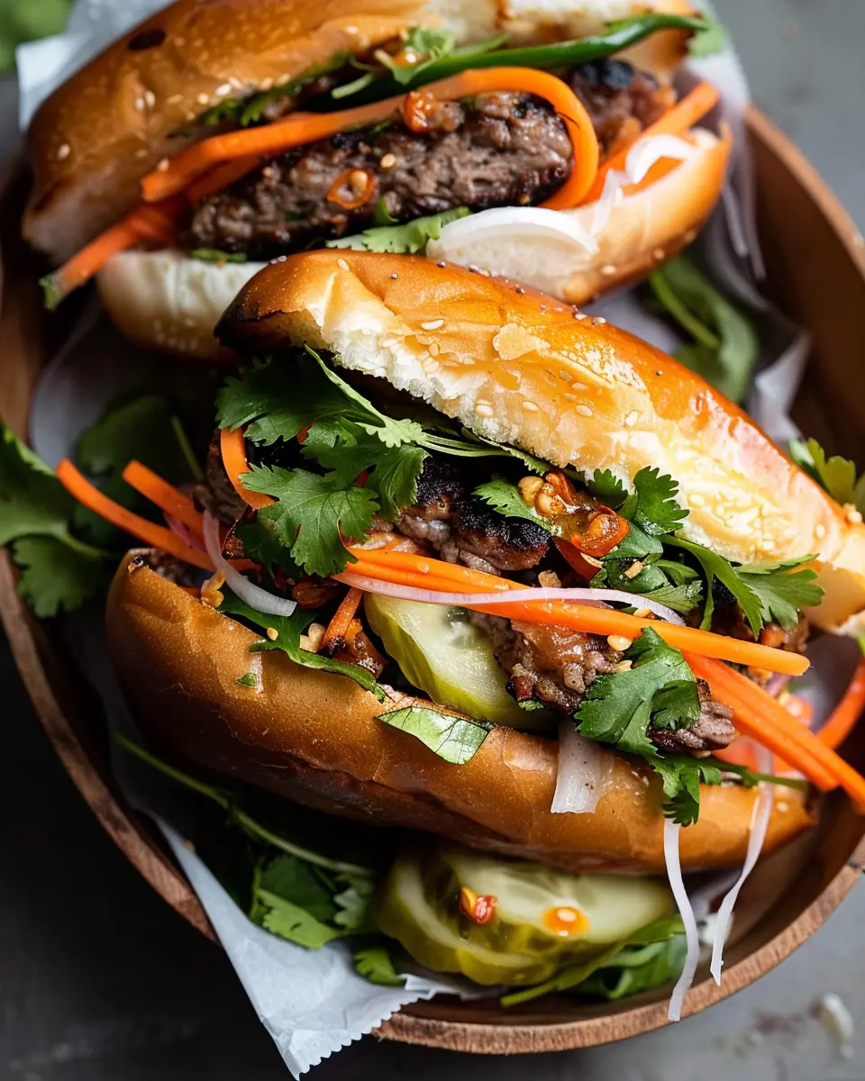 Pork Banh Mi Burger: Easy Recipe with Turkey Bacon and Chicken Ham
