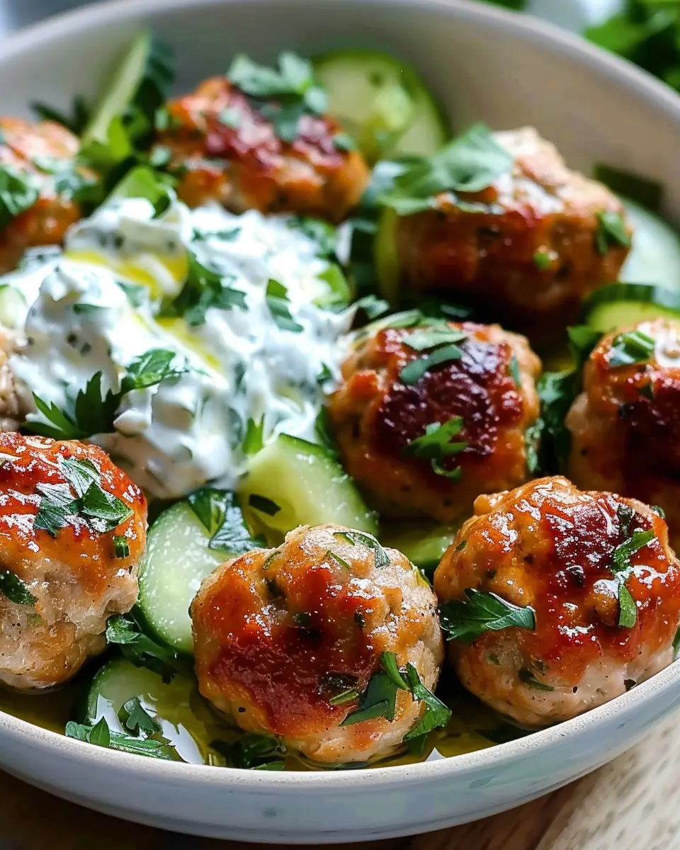 Greek Chicken Meatballs: Juicy Recipe with Homemade Tzatziki
