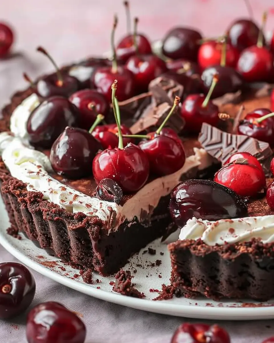 Black Forest Chocolate Tart: Indulgent Delight with Fresh Cherries