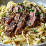 Creamy Steak Pasta Garlic