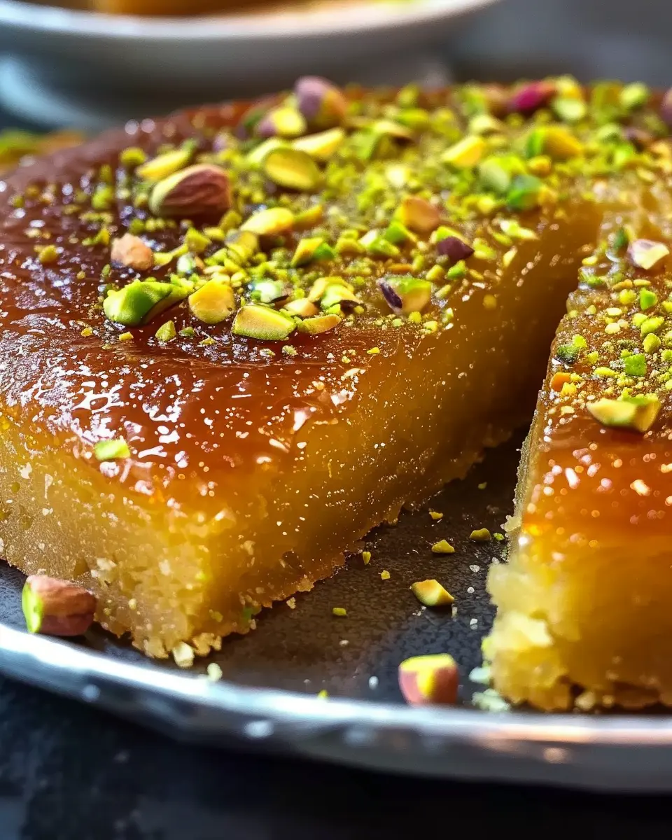 Saffron Pistachio Basbousa: An Indulgent Twist on a Classic Delight