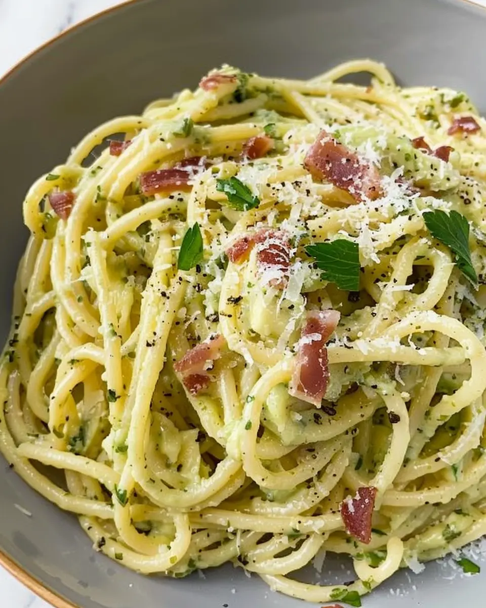 Avocado Carbonara: A Creamy, Guilt-Free Twist with Turkey Bacon
