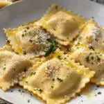 Homemade Pumpkin Ravioli with Garlic Brown Butter