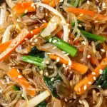 Japchae (Korean Glass Noodle Stir Fry)