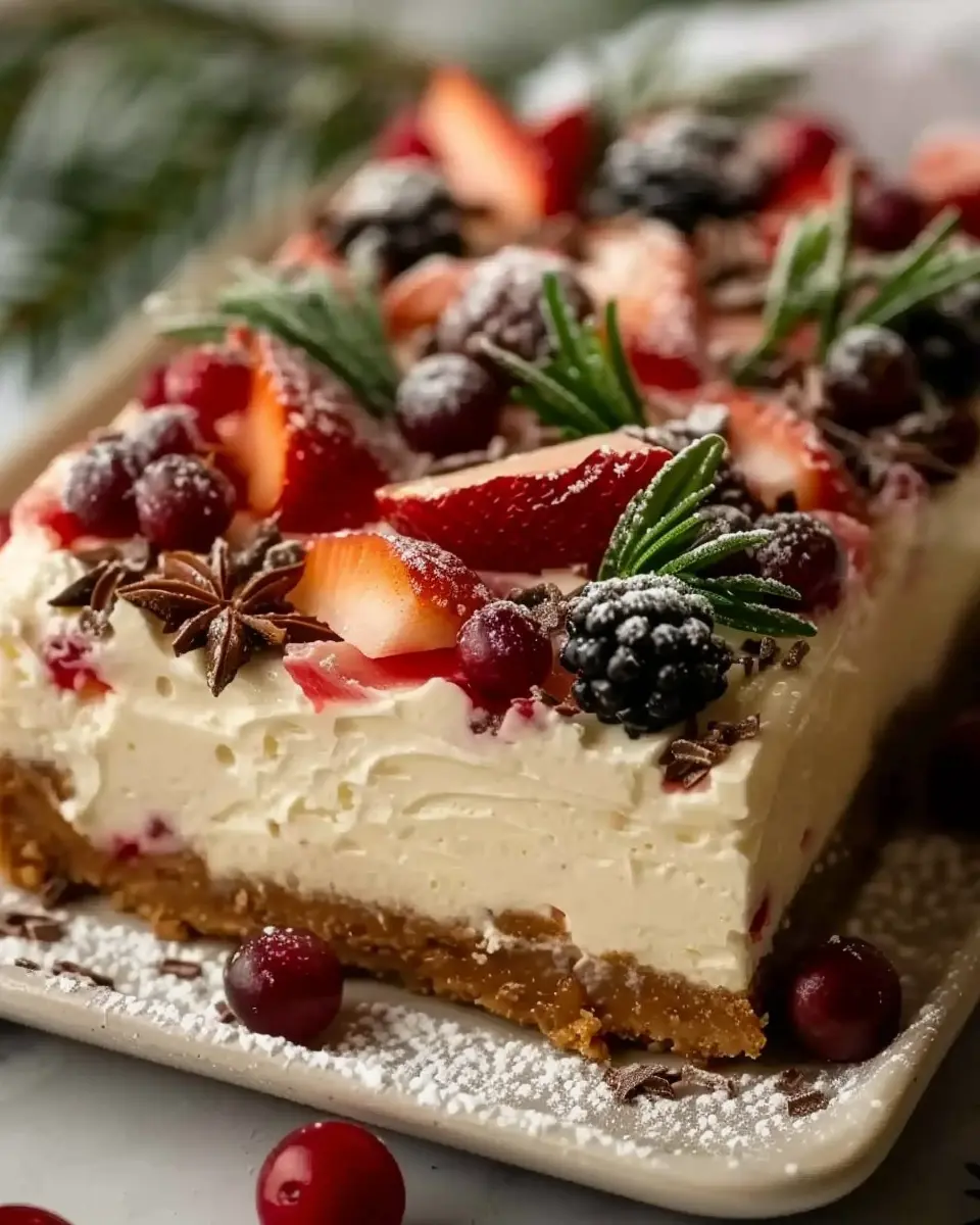 Easy Christmas Cheesecake Slab: Creamy &amp; Irresistibly Delicious