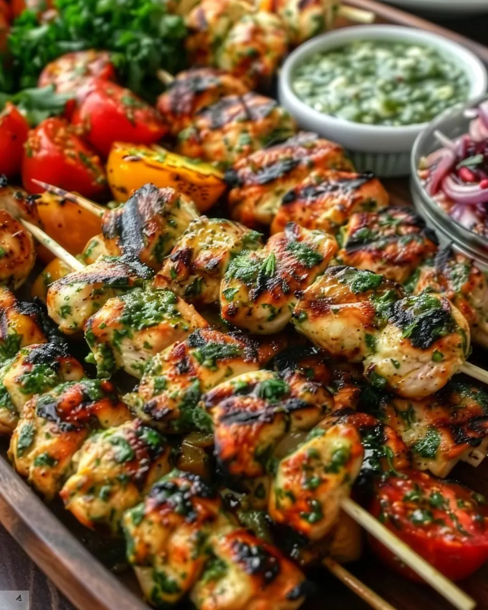 Mediterranean Chicken Skewers with Mezze Tray: Easy &amp; Flavorful Dinner