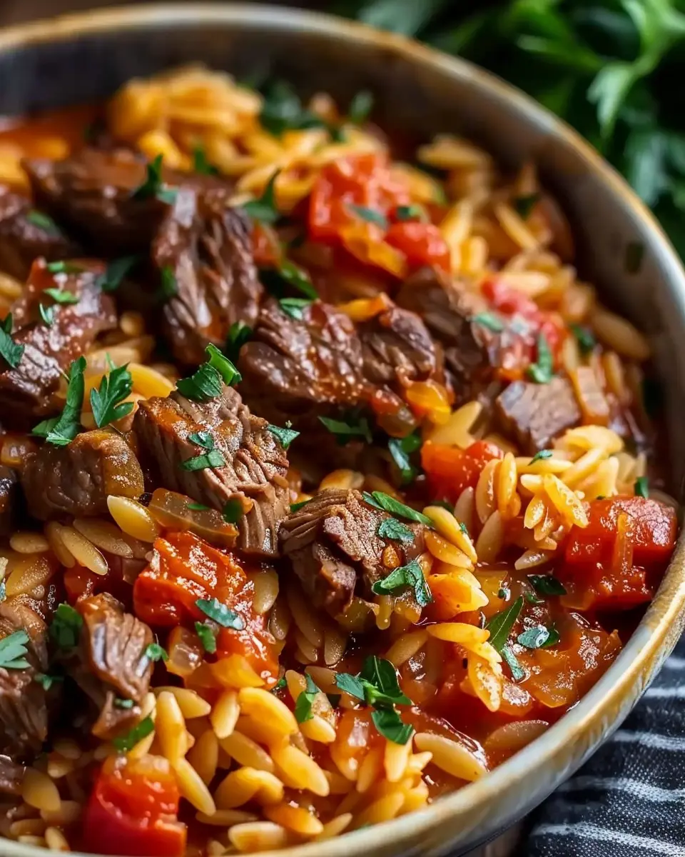 Beef Giouvetsi: Easy Greek Beef Orzo Pasta for Comfort Cravings