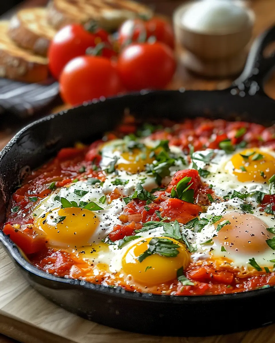 Classic Shakshuka: A Cozy Indulgence with Turkey Bacon Delight