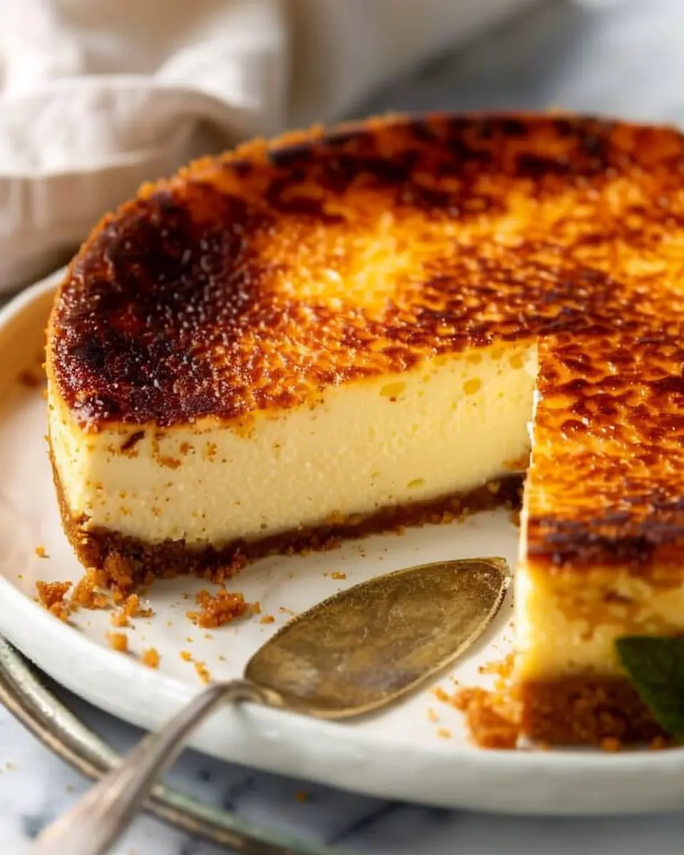 creamy creme brulee cheesecake