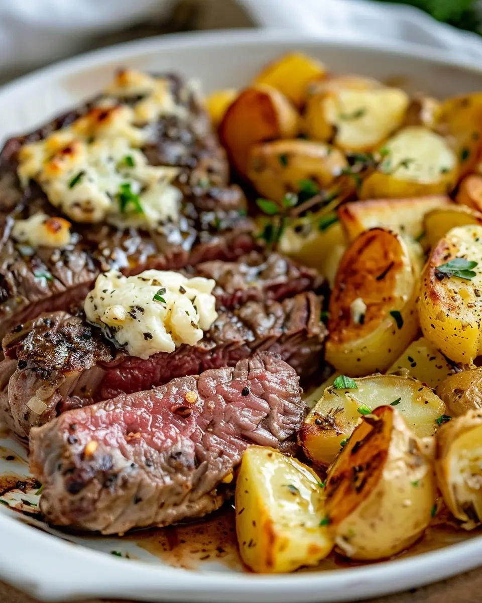 Garlic Butter Steak &amp; Cheddar Potato Bake: Easy Comfort Food Delight