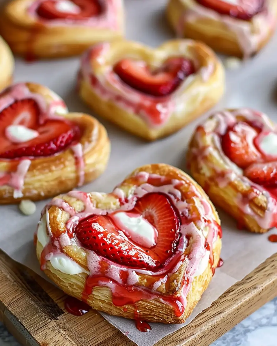 Strawberry Cream Cheese Heart Danishes: Easy & Irresistibly Indulgent